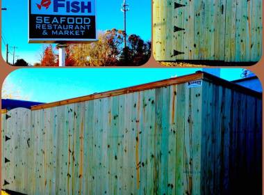 Massey Fence Restaurant Custom 8-foot Treated Wood Fence